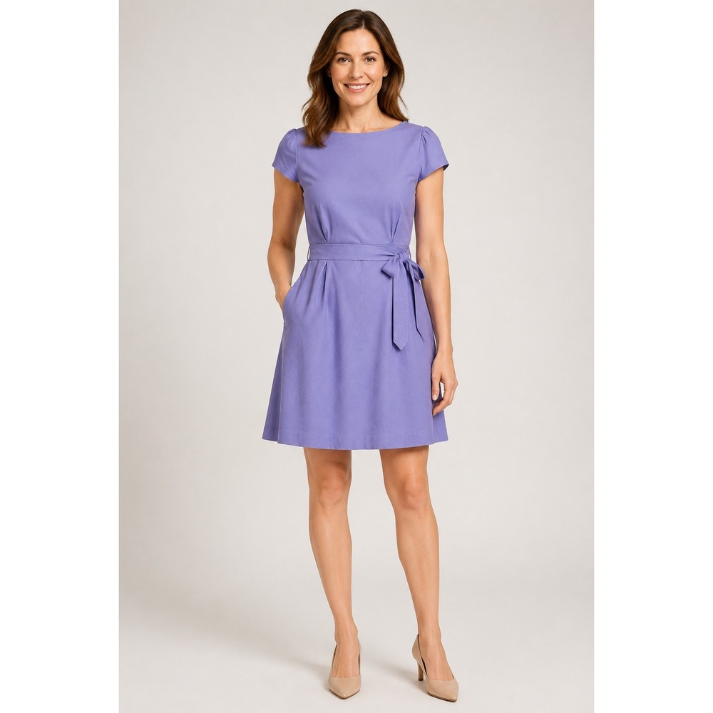 Theory Analba Cap Sleeve Belted Dress Lavender Purple Women Size 6 Minimalist